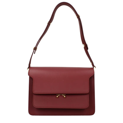 Borsa a spalla Marni in pelle rossa