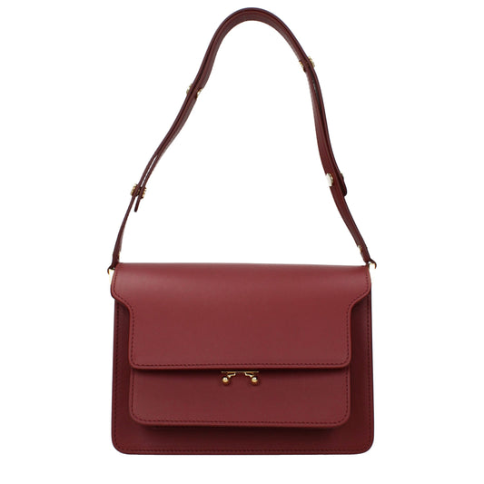 Borsa a spalla Marni in pelle rossa