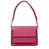 Borsa a tracolla in pelle rosa Marni