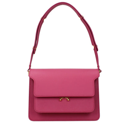 Borsa a tracolla in pelle rosa Marni