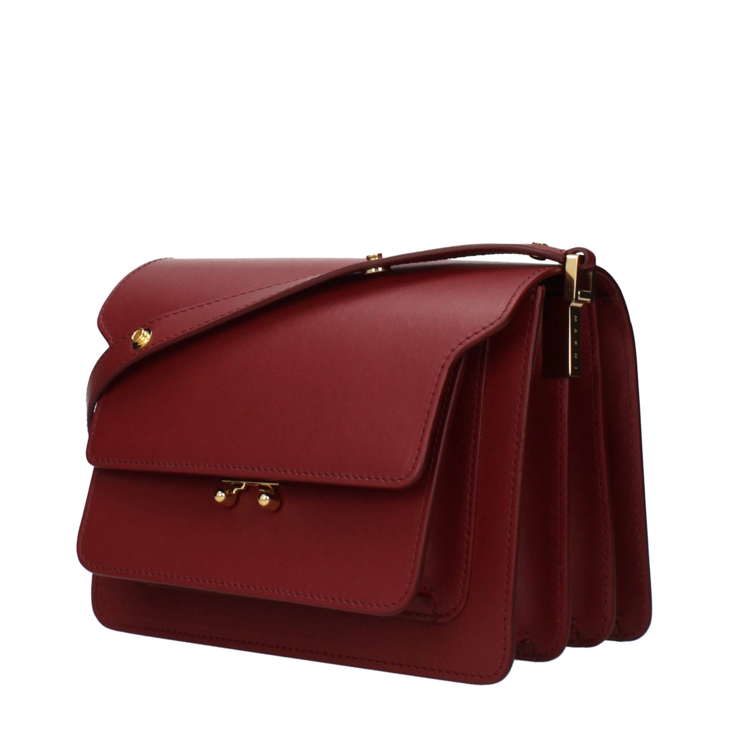 Borsa a spalla Marni in pelle rossa