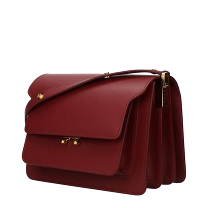 Borsa a spalla Marni in pelle rossa