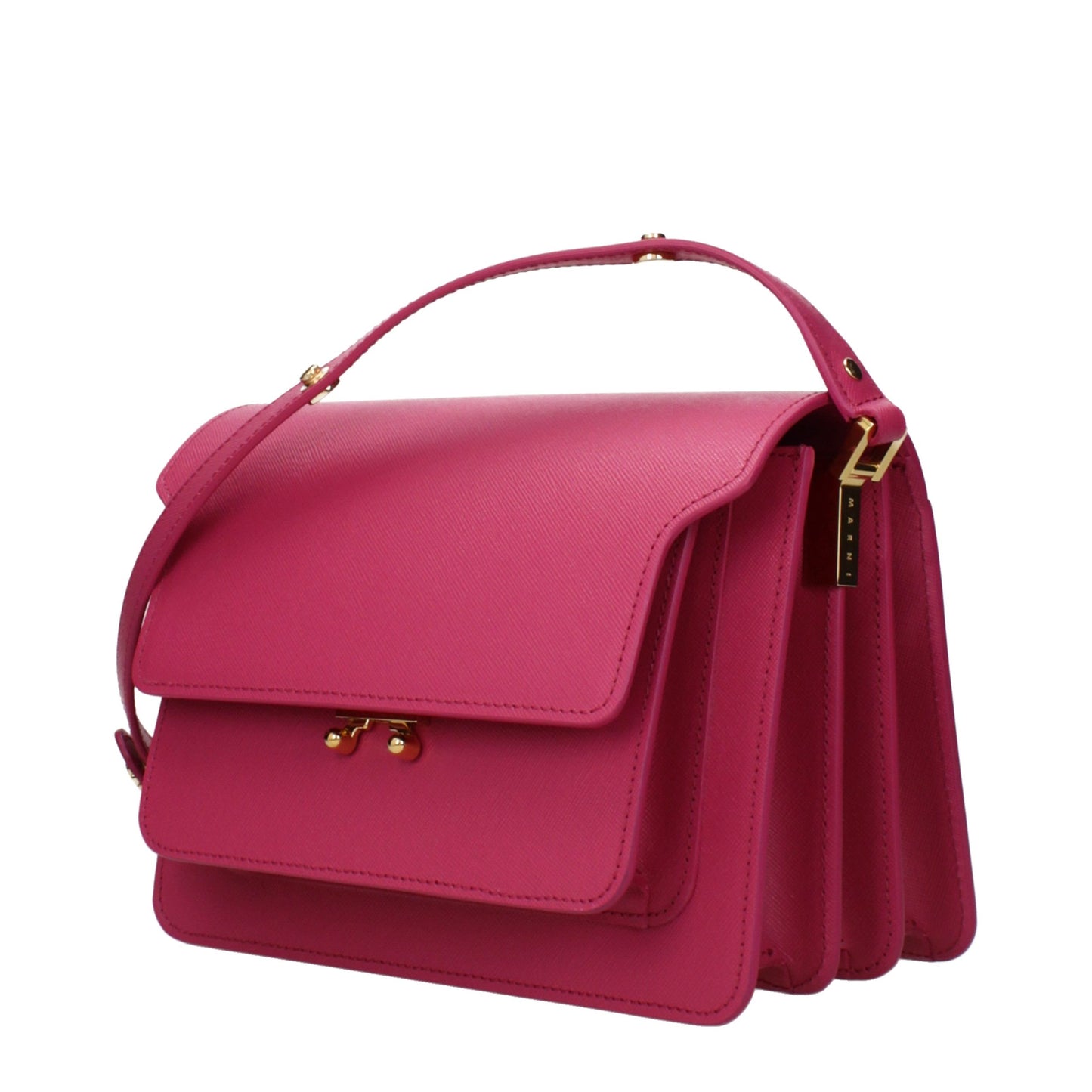 Borsa a tracolla in pelle rosa Marni
