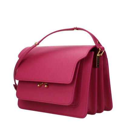 Borsa a tracolla in pelle rosa Marni