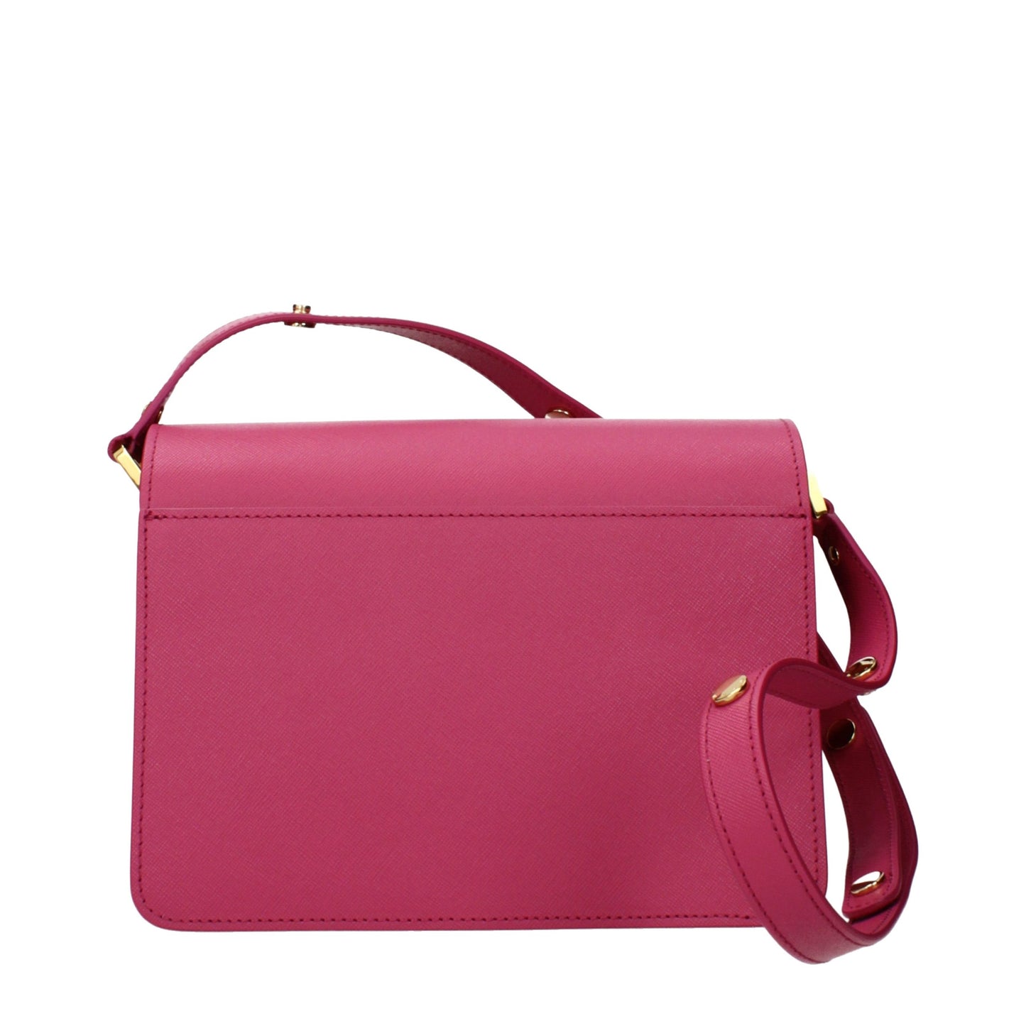 Borsa a tracolla in pelle rosa Marni
