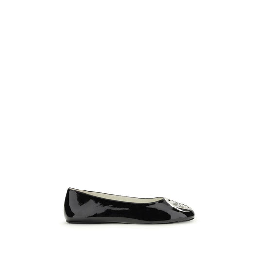 Ballerine Tory Burch in pelle di vitello nera Bos Taurus