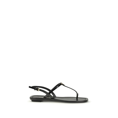 Sandali infradito Prada in pelle di vitello nera Bos Taurus