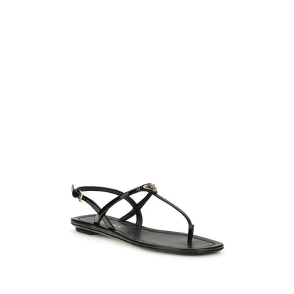 Sandali infradito Prada in pelle di vitello nera Bos Taurus