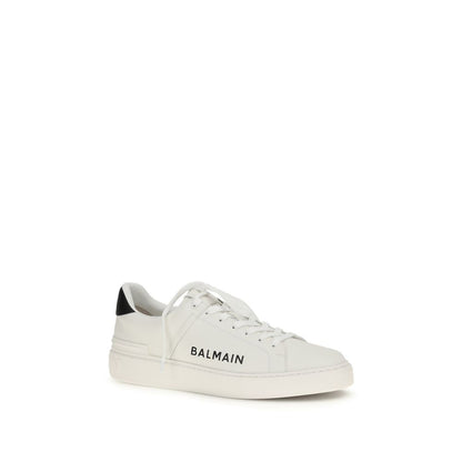Sneakers basse Balmain Bos Taurus in pelle di vitello bianca