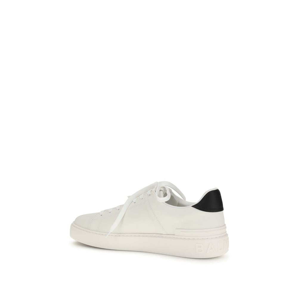 Sneakers basse Balmain Bos Taurus in pelle di vitello bianca