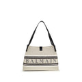 Sac porté épaule Balmain en coton beige