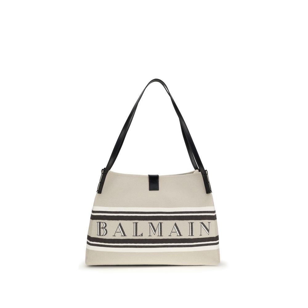 Balmain Beige Cotton Shoulder Bag