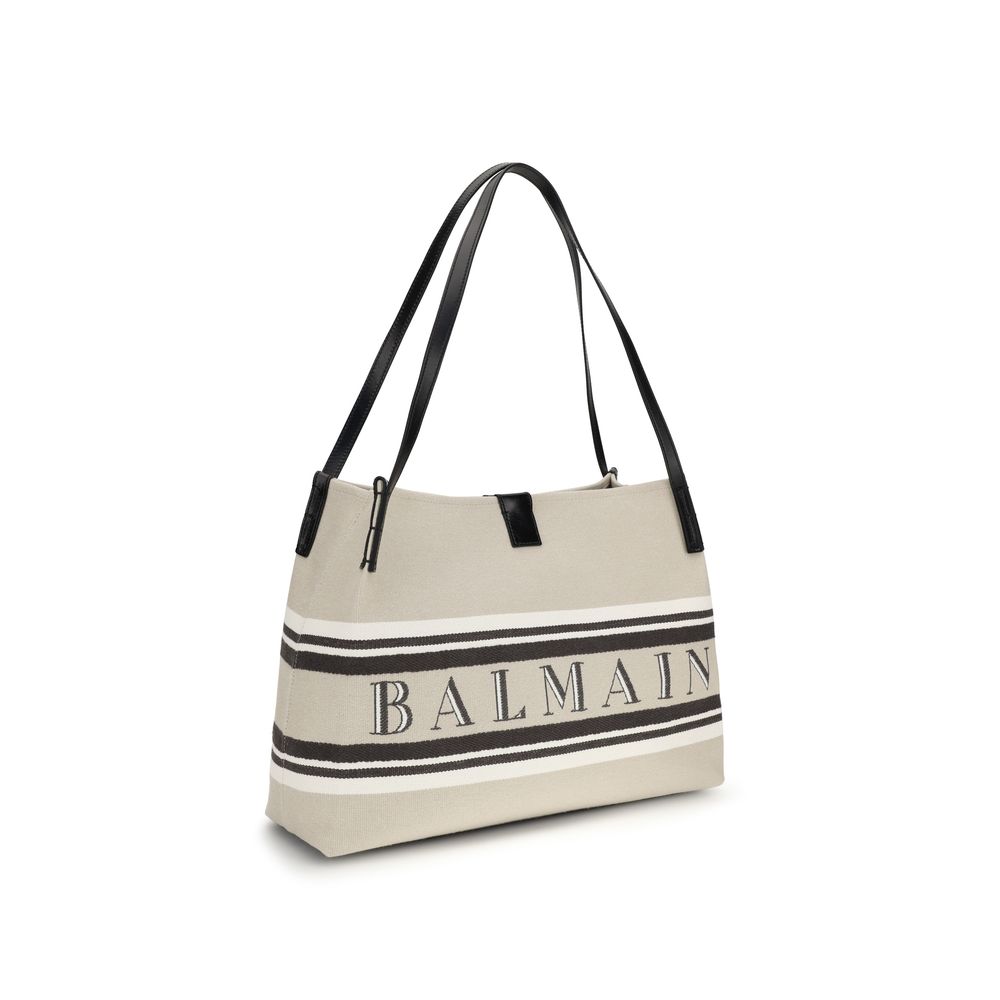 Balmain Beige Cotton Shoulder Bag