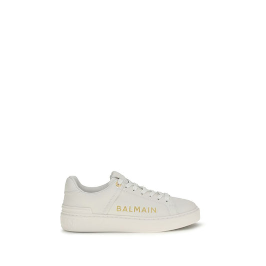 Sneakers basse Balmain Bos Taurus in pelle di vitello bianca