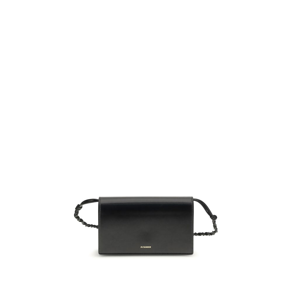 Portefeuille Jil Sander en cuir de veau noir Bos Taurus