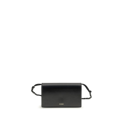Portafoglio Jil Sander in pelle di vitello nera Bos Taurus