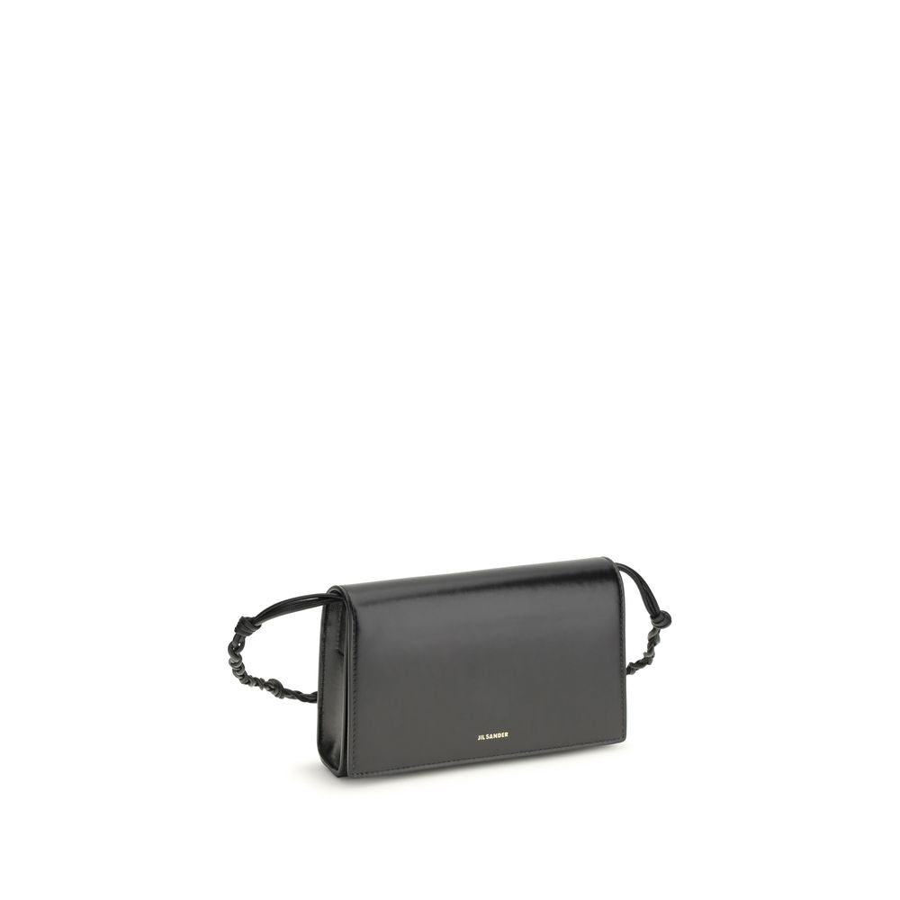 Portefeuille Jil Sander en cuir de veau noir Bos Taurus