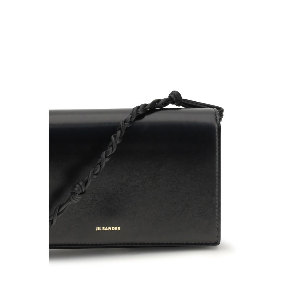 Portefeuille Jil Sander en cuir de veau noir Bos Taurus