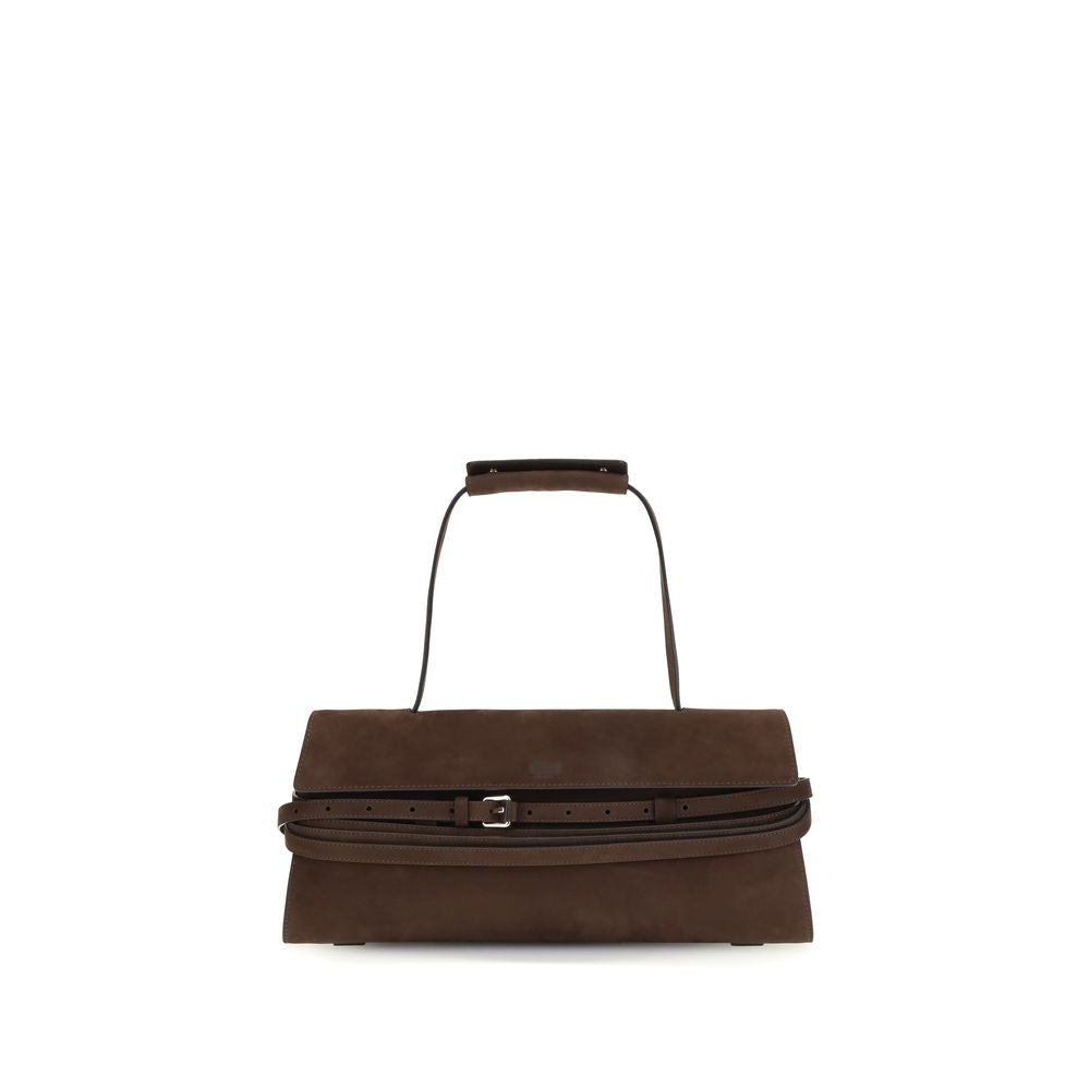 Borsa a spalla Moschino in pelle di vitello marrone Bos Taurus