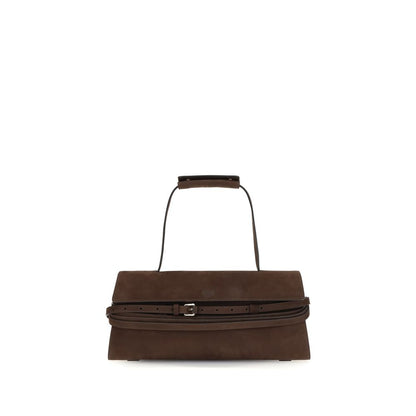 Borsa a spalla Moschino in pelle di vitello marrone Bos Taurus