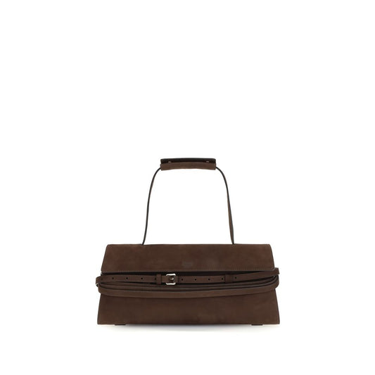 Borsa a spalla Moschino in pelle di vitello marrone Bos Taurus