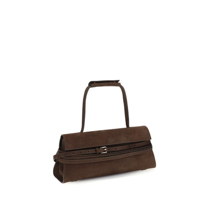 Borsa a spalla Moschino in pelle di vitello marrone Bos Taurus