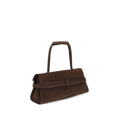 Borsa a spalla Moschino in pelle di vitello marrone Bos Taurus