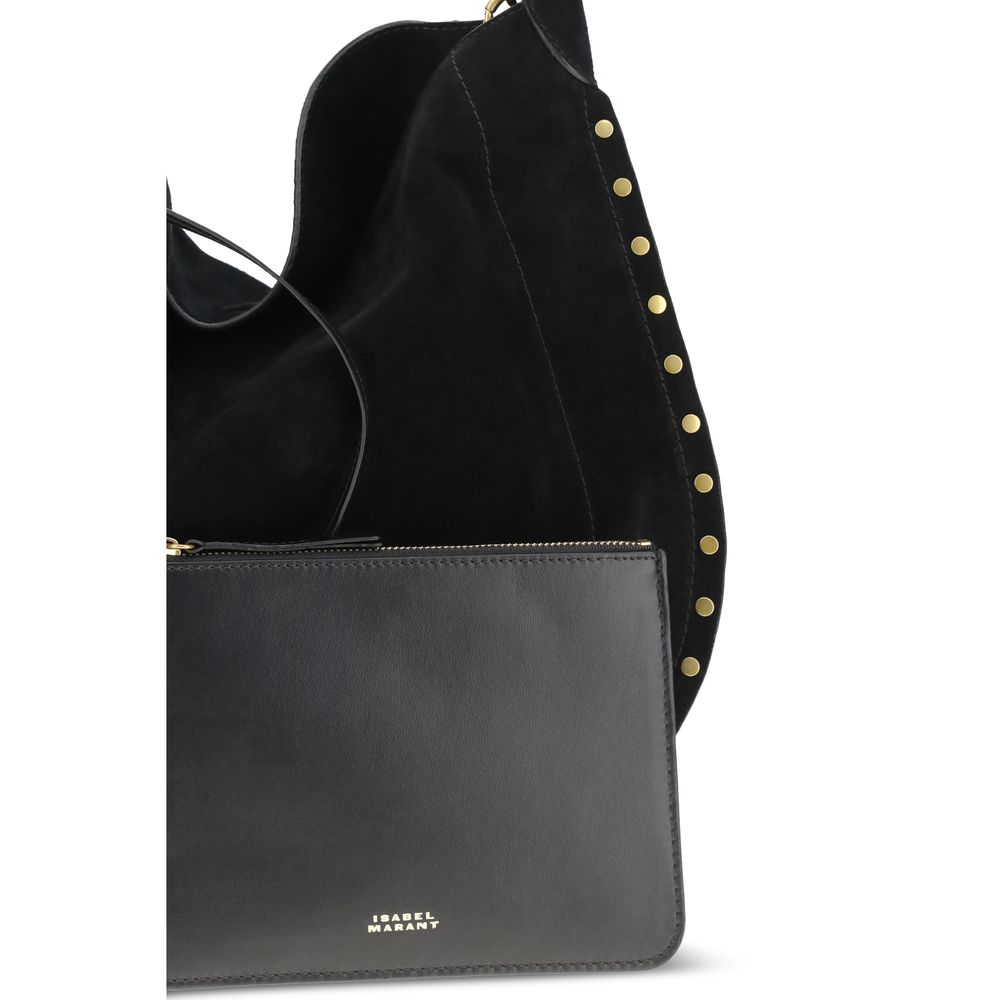 Borsa a Tracolla Isabel Marant in Pelle di Vitello Nera Bos Taurus