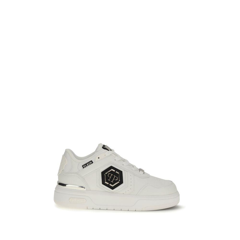 Baskets athlétiques Philipp Plein en cuir de veau blanc Bos Taurus