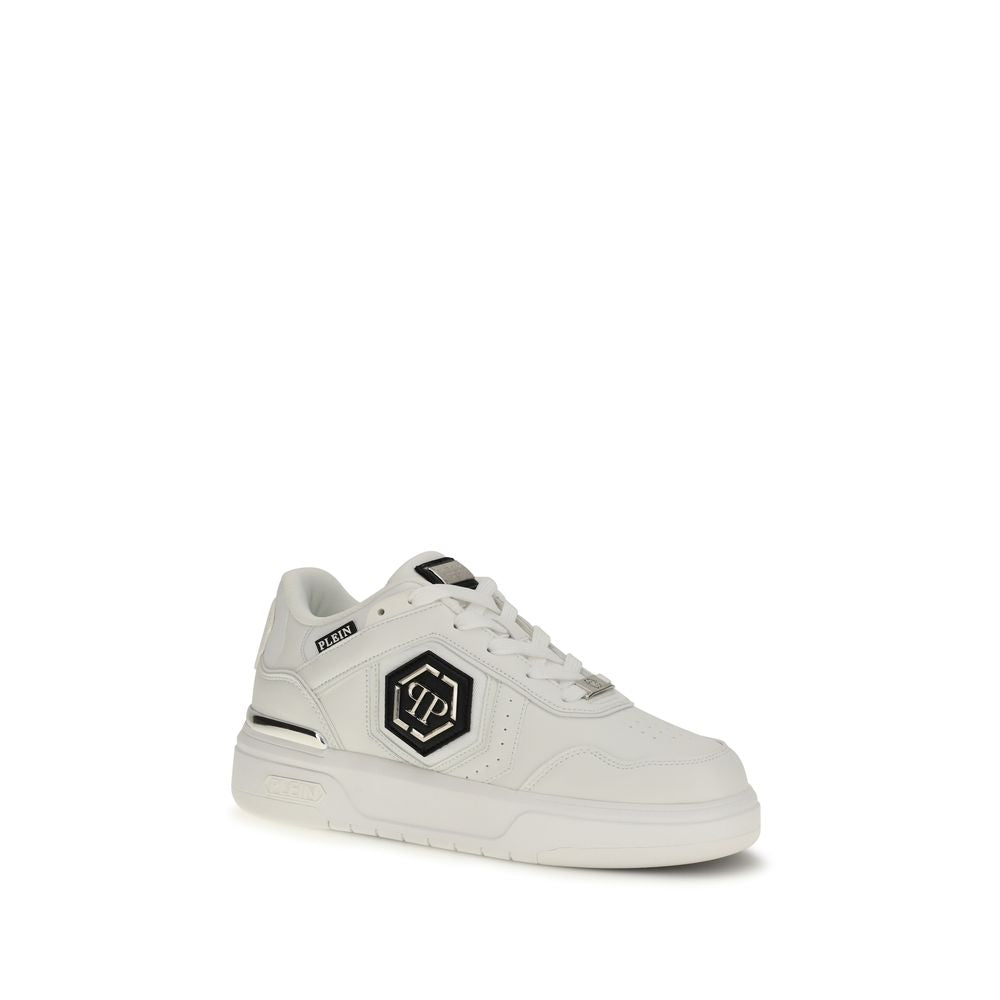 Baskets athlétiques Philipp Plein en cuir de veau blanc Bos Taurus