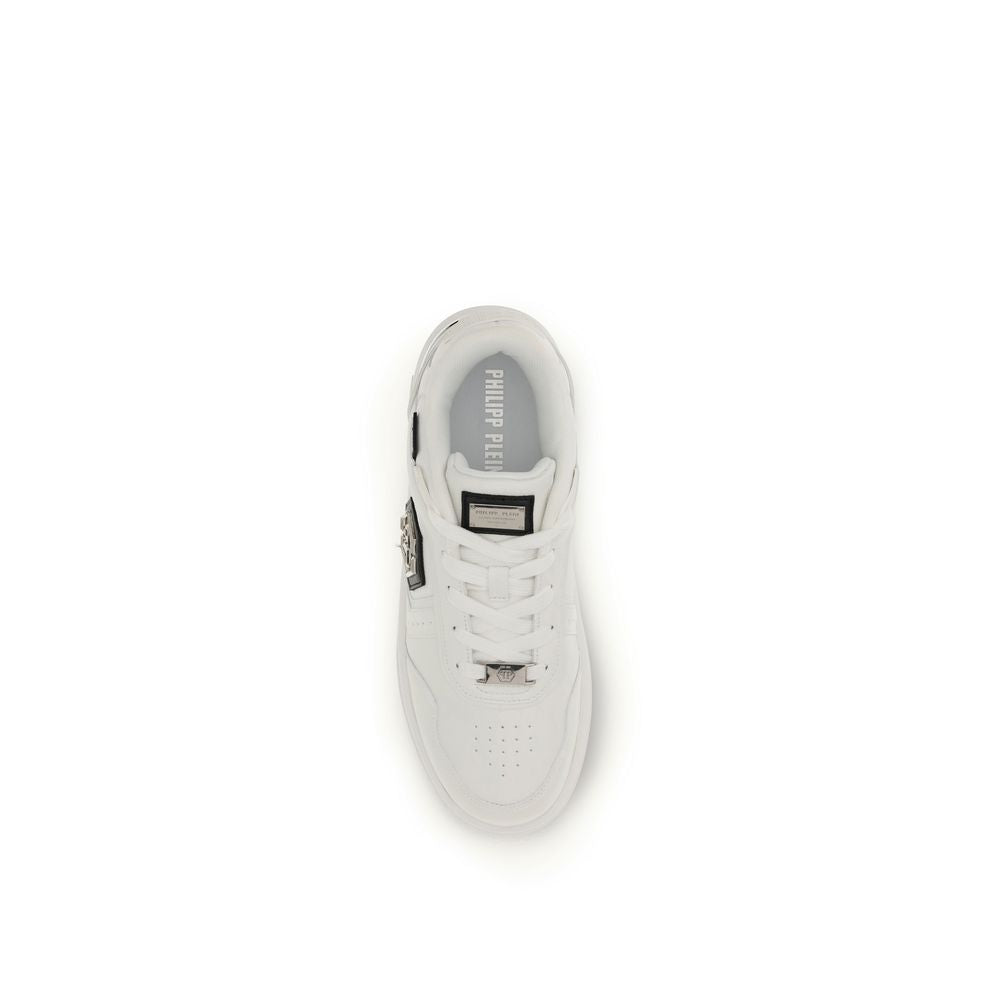 Baskets athlétiques Philipp Plein en cuir de veau blanc Bos Taurus