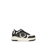 Sneakers sportive Philipp Plein in pelle di vitello nera Bos Taurus