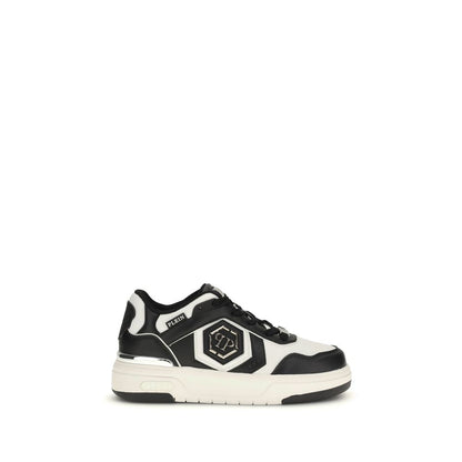 Sneakers sportive Philipp Plein in pelle di vitello nera Bos Taurus