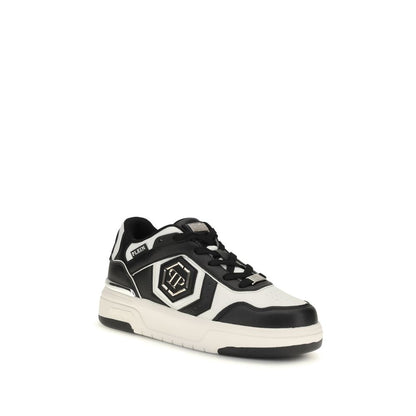 Sneakers sportive Philipp Plein in pelle di vitello nera Bos Taurus