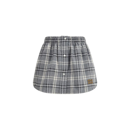 Minigonna Miu Miu in cotone grigio