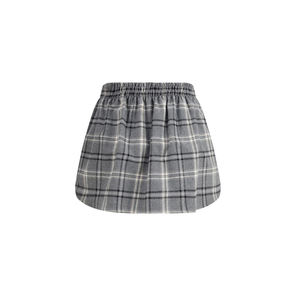 Minigonna Miu Miu in cotone grigio