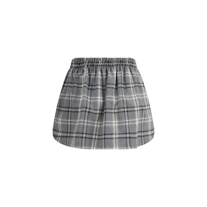 Minigonna Miu Miu in cotone grigio