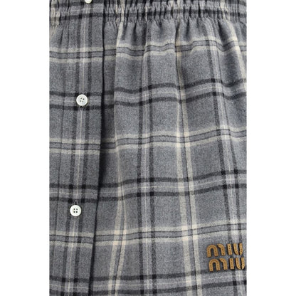 Minigonna Miu Miu in cotone grigio