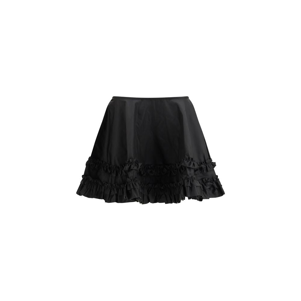 Mini-jupe noire Ganni en polyamide recyclé
