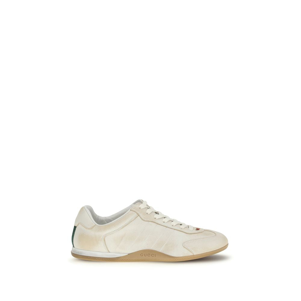 Sneakers basse Gucci Bos Taurus in pelle di vitello bianca
