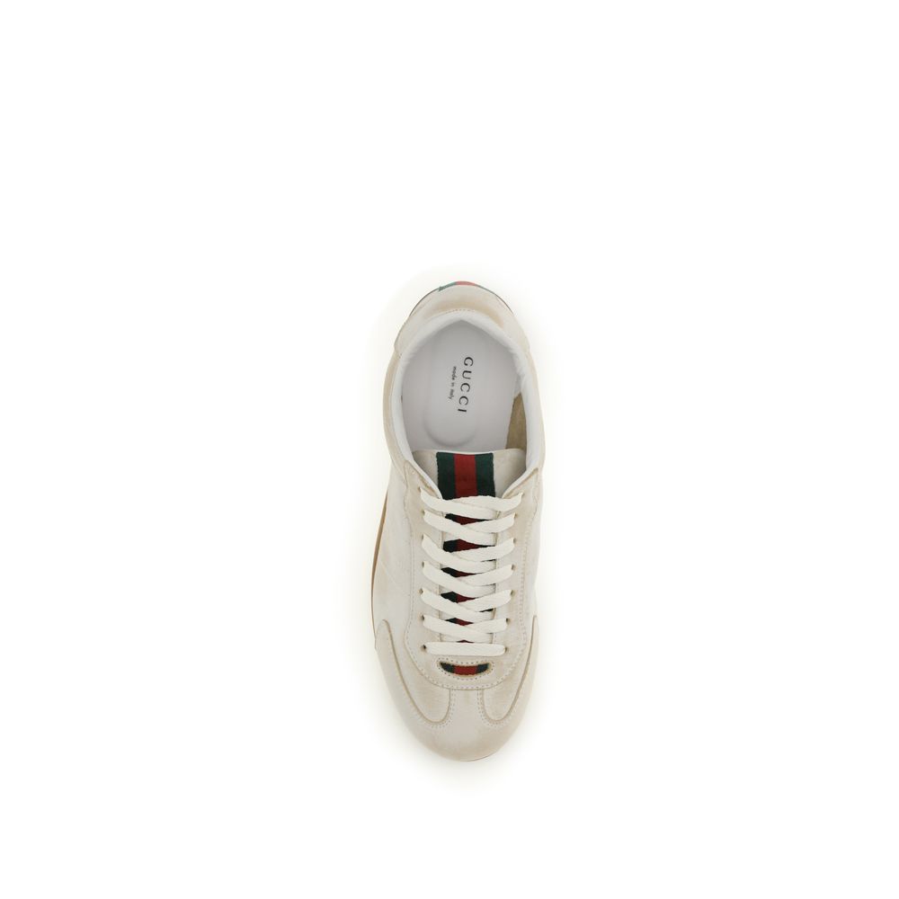 Sneakers basse Gucci Bos Taurus in pelle di vitello bianca