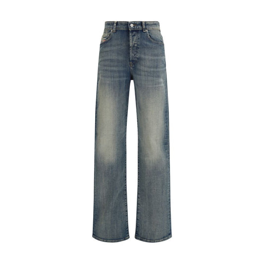 Jeans a gamba dritta in cotone blu Diesel