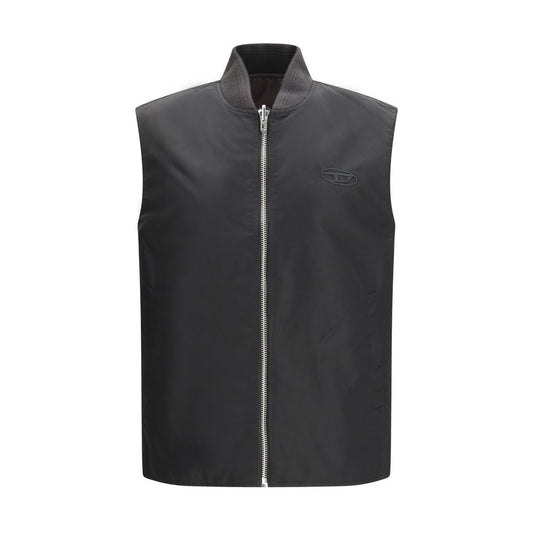 Gilet Diesel in poliammide marrone senza maniche