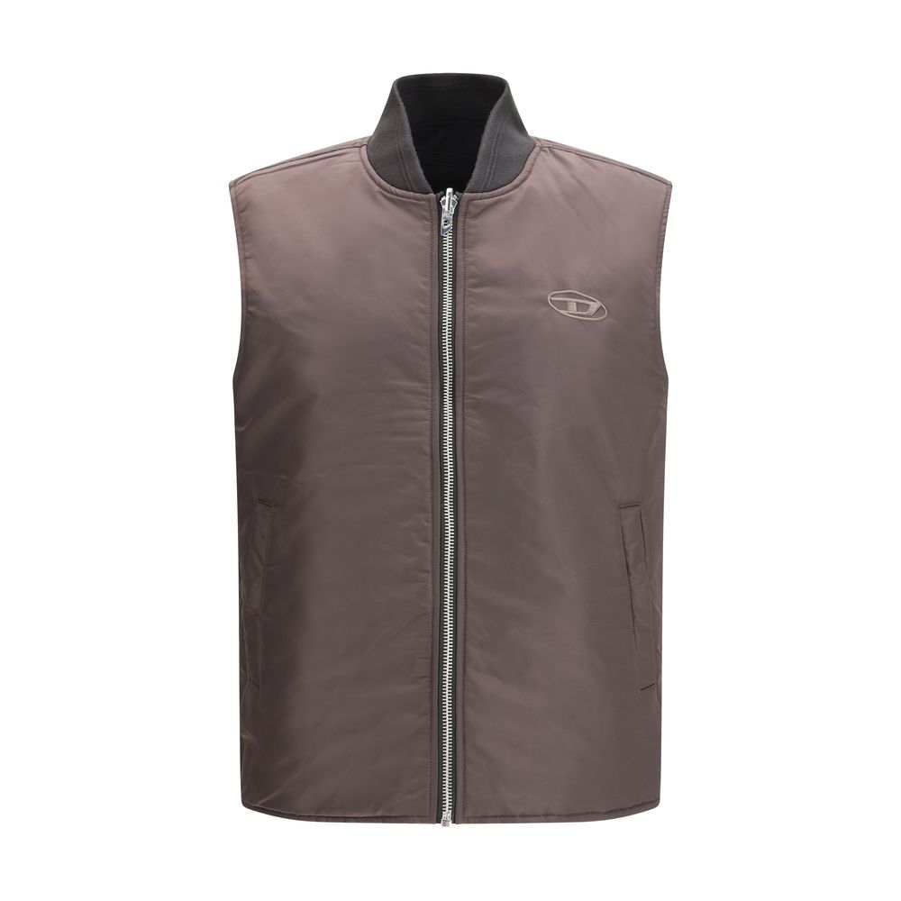 Veste sans manches en polyamide marron Diesel