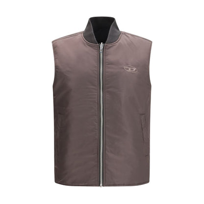 Gilet Diesel in poliammide marrone senza maniche