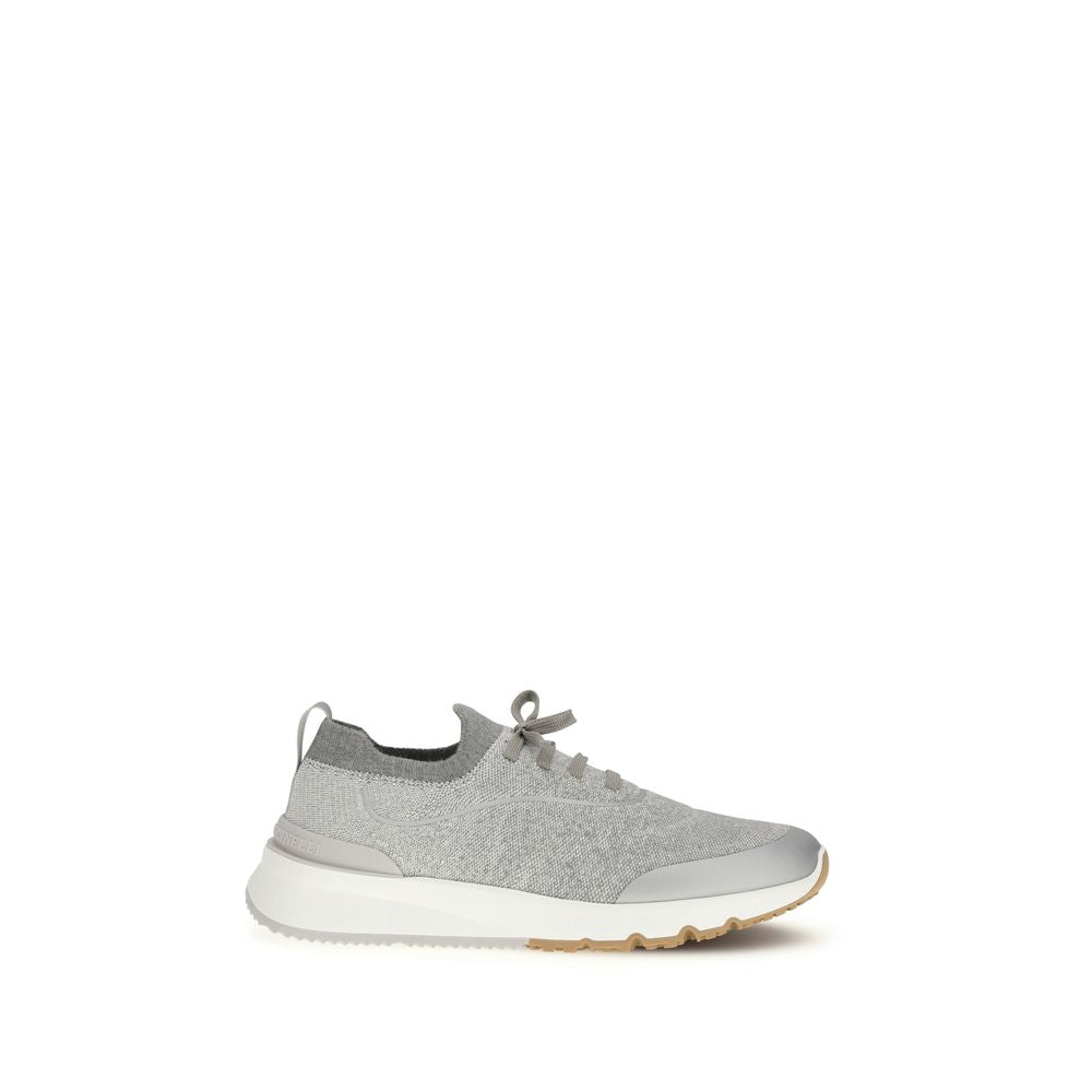 Baskets athlétiques Brunello Cucinelli en coton gris