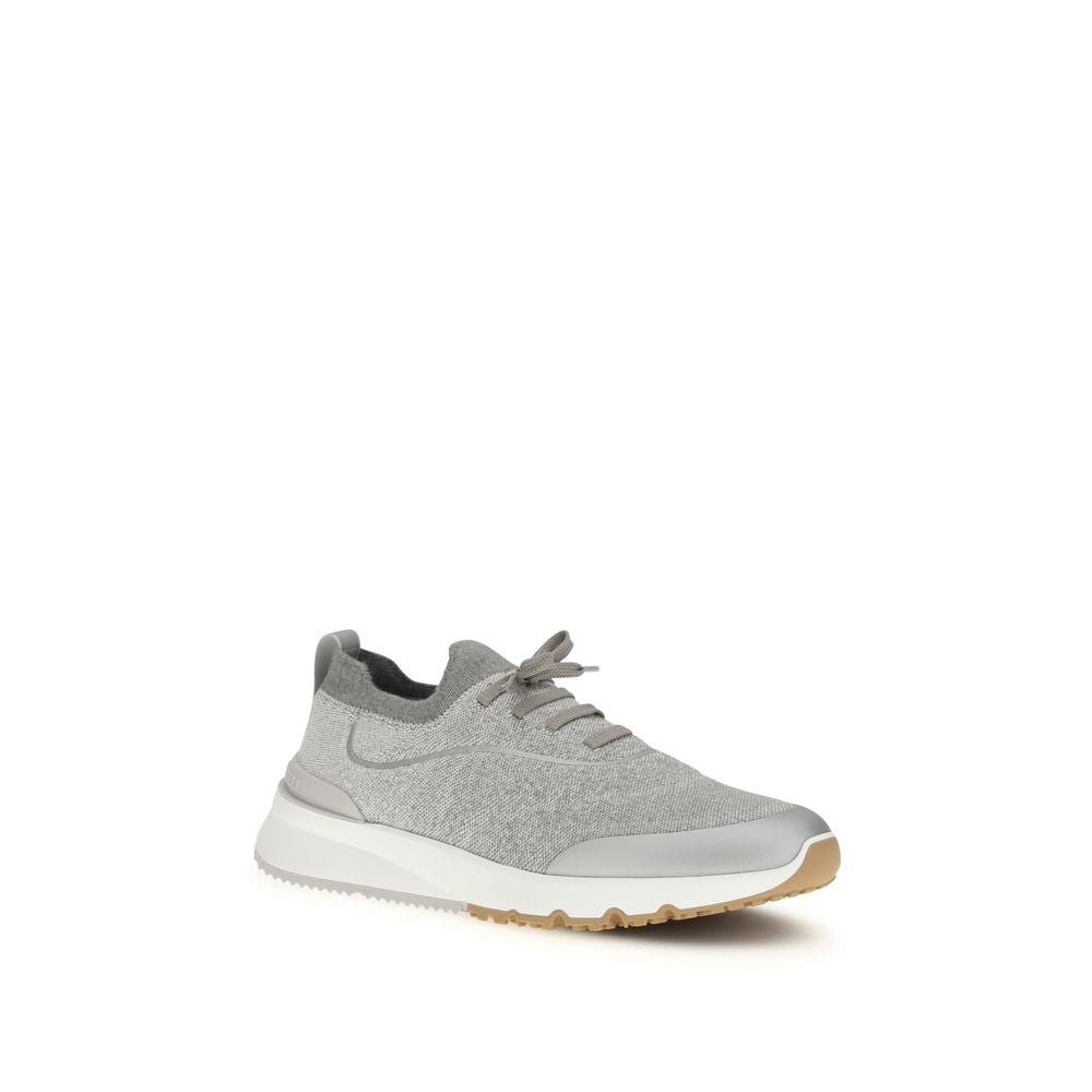 Baskets athlétiques Brunello Cucinelli en coton gris