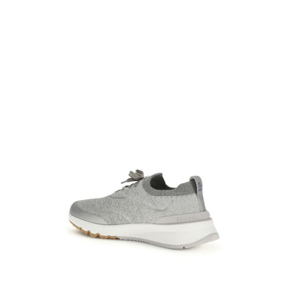 Baskets athlétiques Brunello Cucinelli en coton gris