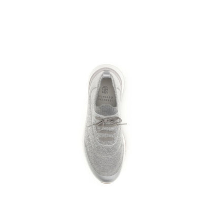 Baskets athlétiques Brunello Cucinelli en coton gris
