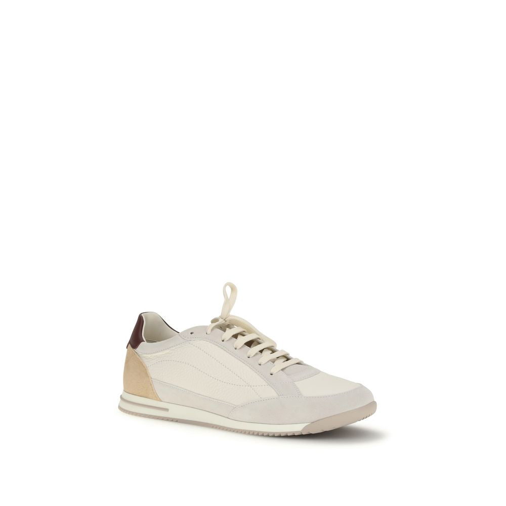 Baskets Brunello Cucinelli en cuir de veau beige Bos Taurus